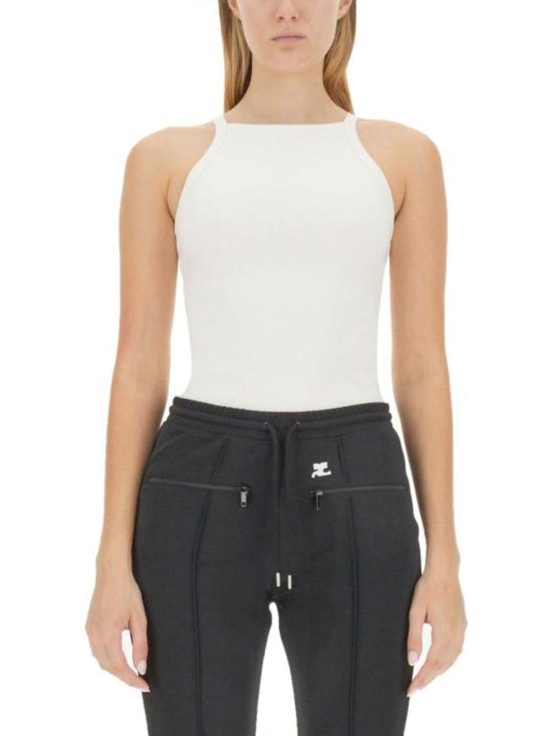 ★Courreges★ Logo Sleeveless T-Shirt White 323MDE050FI00010 COURREGES Sleeveless T-Shirt - White | Garmentory