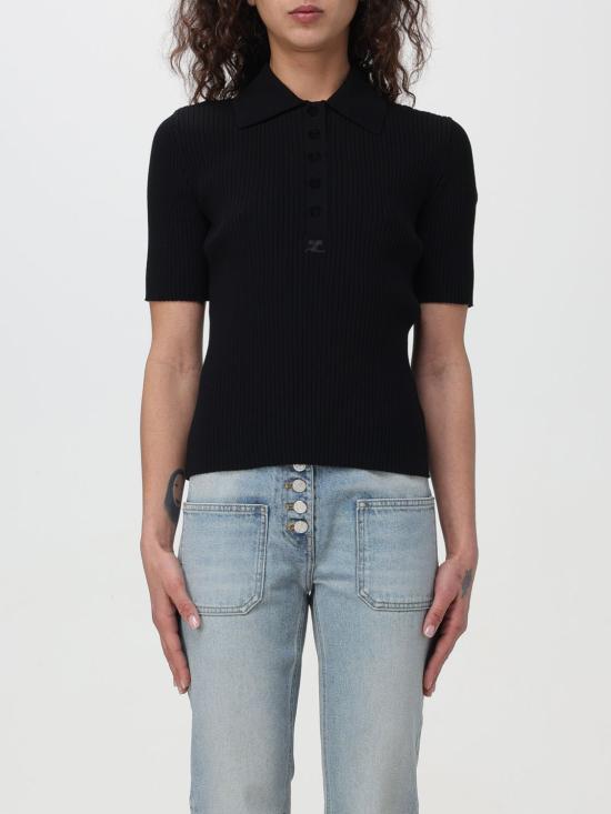 COURREGES Polo Shirt - Black | Garmentory
