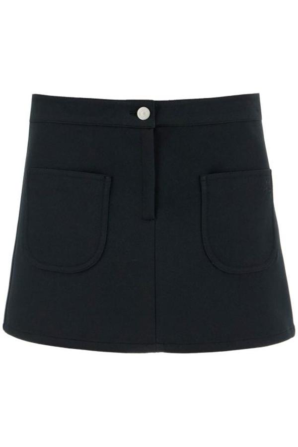 Courreges｜SHORTS/SKIRTS (JSH023JS0070 0098) COURREGES Short Skirt - Black | Garmentory