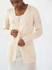 Erica Tanov Pima Cotton Belted Cardigan - Natural - Thumbnail 12