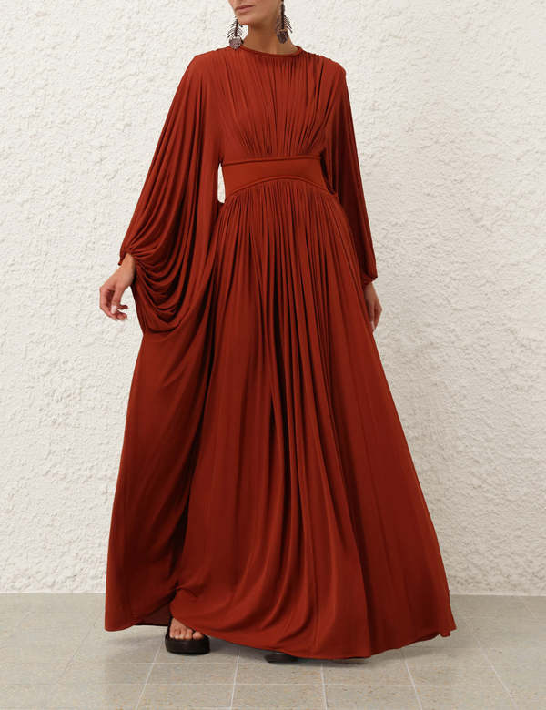 Zimmermann Illuminate Batwing Maxi Dress - Rust | Garmentory Zimmermann Illuminate Batwing Maxi Dress - Rust | Garmentory