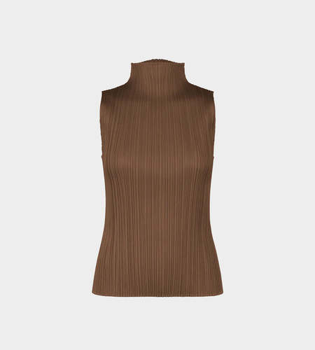 ★2024SS新作★SIO★PLEATS SLEEVELESS TOP Sleeveless Turtleneck Top in Light Grey – SVRN