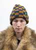 ATM Checkered Beanie - Navy & Brown - Thumbnail 1