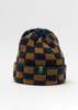 ATM Checkered Beanie - Navy & Brown - Thumbnail 5