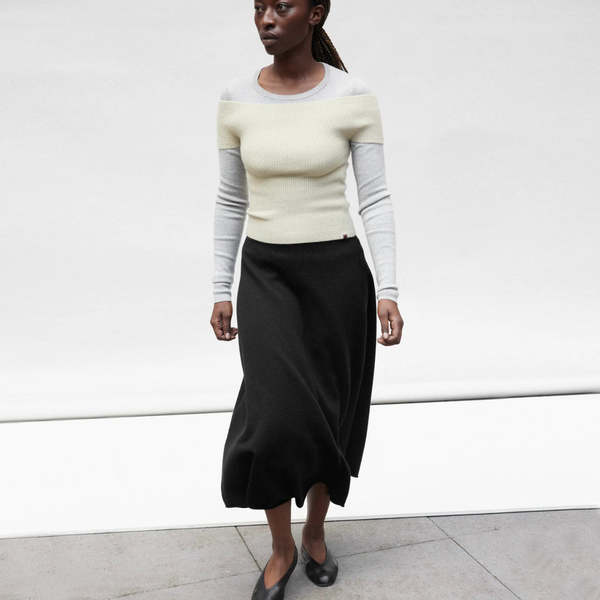 Extreme Cashmere Ease Cashmere Skirt - Shadow