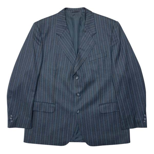 Atelier TORINO by KONEN Reid & Taylor Striped Twill Weave Suit Jacket - Blue