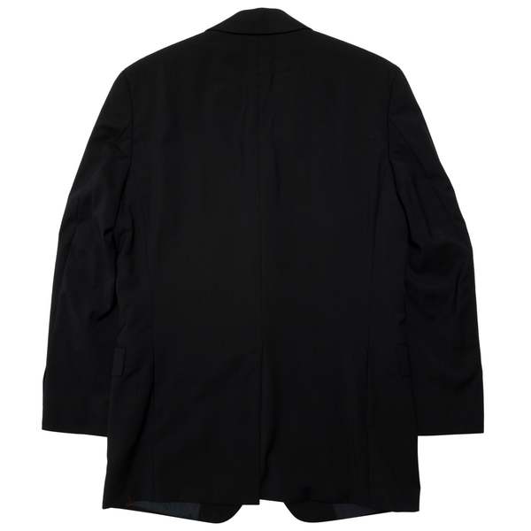 HUGO BOSS 90s Virgin Wool Plain Weave Slim Tailored Jacket - Black
