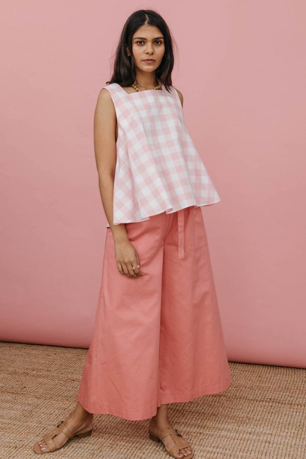 Wolcott : Takemoto Yayoi Pant in Pink Cotton Wolcott : Takemoto Yayoi Pant in Pink Cotton