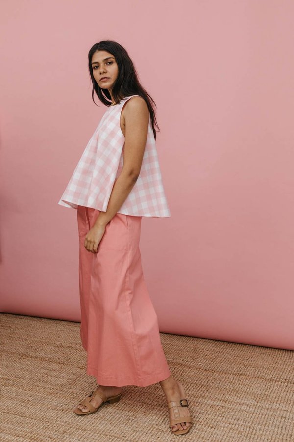 Wolcott : Takemoto Yayoi Pant in Pink Cotton Wolcott : Takemoto Yayoi Pant in Pink Cotton