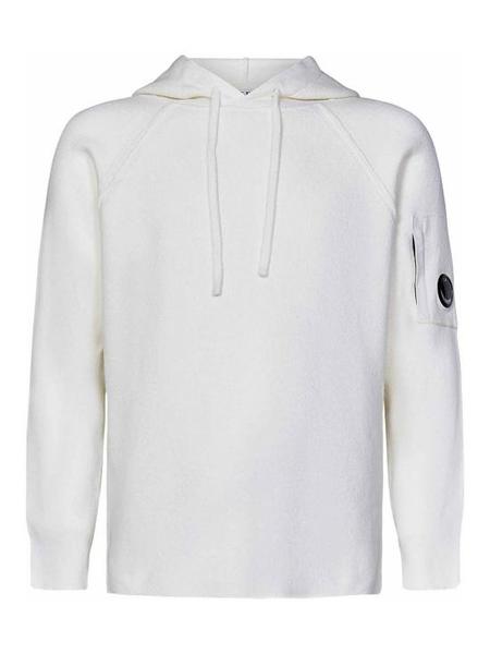 【送料&関税込】C.P. Company White Sweater With High Neck An White cardigan C.P. COMPANY F/W 24-25 - Rione Fontana