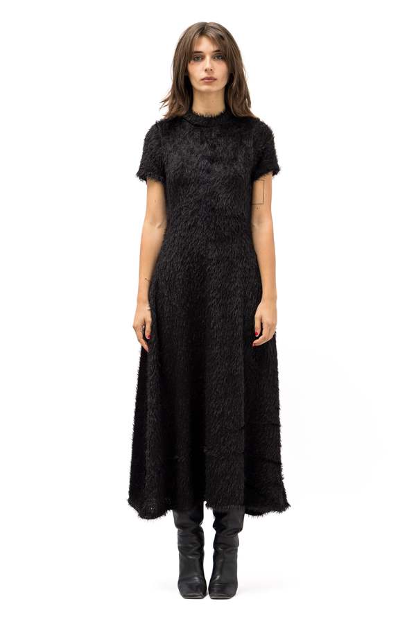 【my shawty】glitter shaggy dress Glitter Knit Faux Wrap Skater Dress | David's Bridal