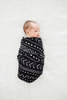 Loulou Lollipop Muslin Swaddle - Black Mudcloth - Thumbnail 1