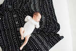 Loulou Lollipop Muslin Swaddle - Black Mudcloth - Thumbnail 2