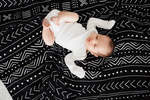 Loulou Lollipop Muslin Swaddle - Black Mudcloth - Thumbnail 3