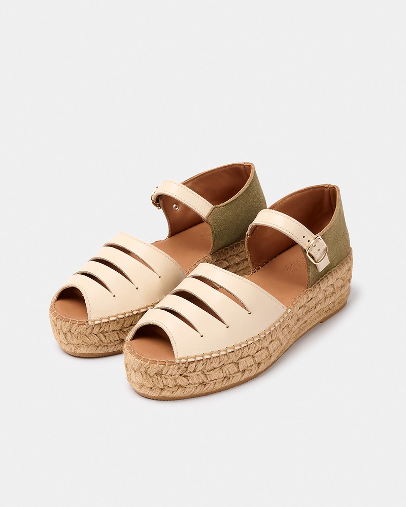 [Naguisa]Cima Ecru Olive【 残りわずか】 Naguisa Espadrilles - Silencio Ecru-Olive | Garmentory