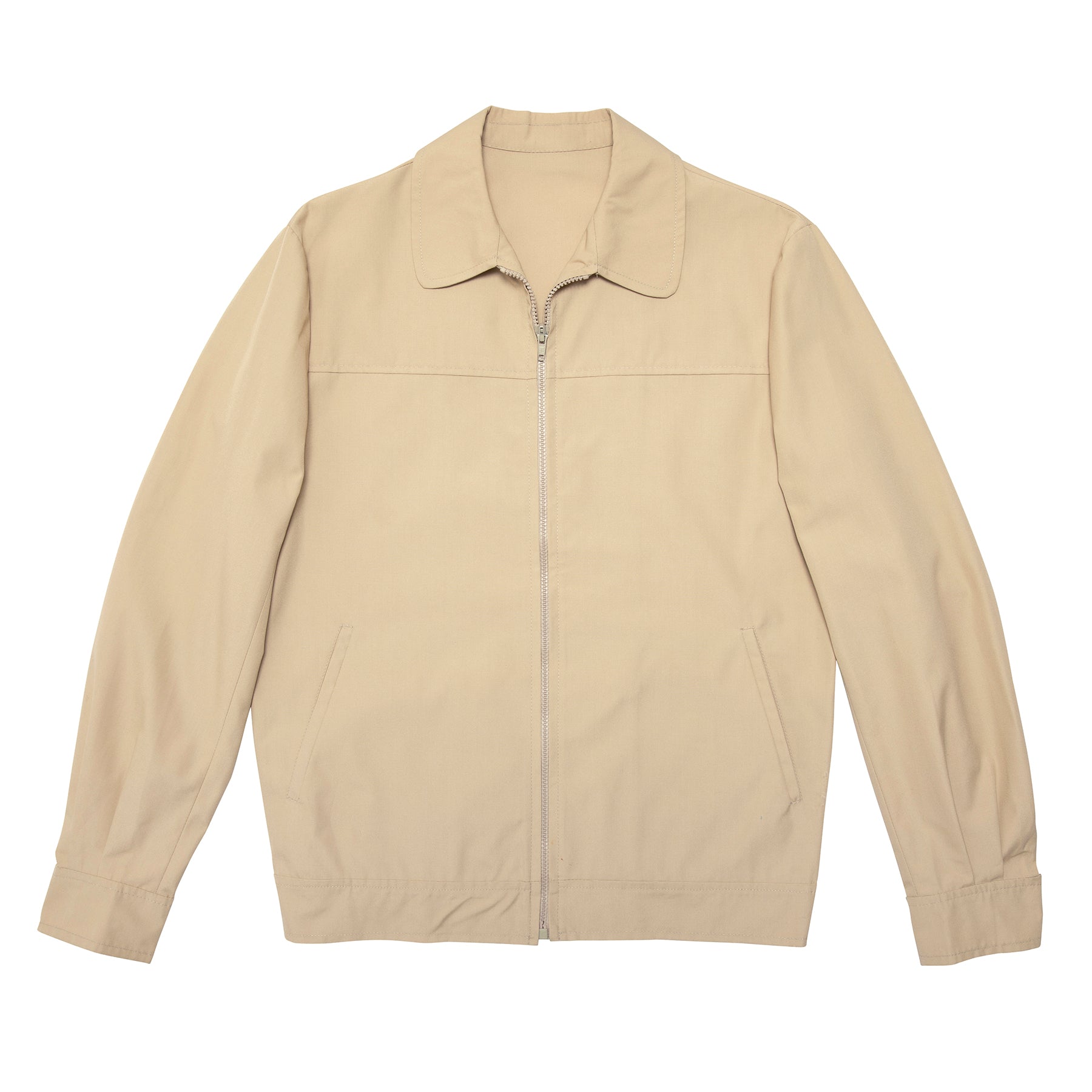 Corton's 60s Vintage Plain Weave Harrington Jacket - Beige