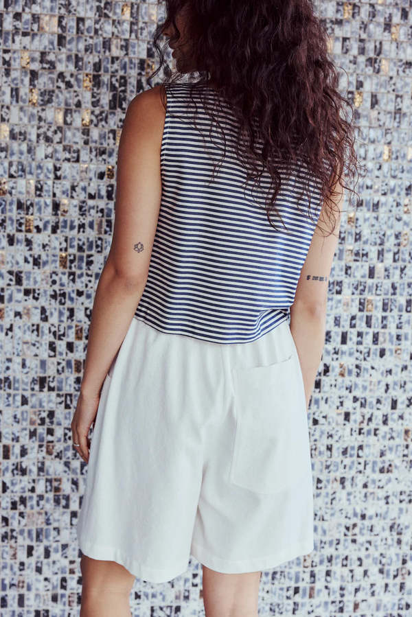 Eve Gravel Haut Brittia - Marine/Crme