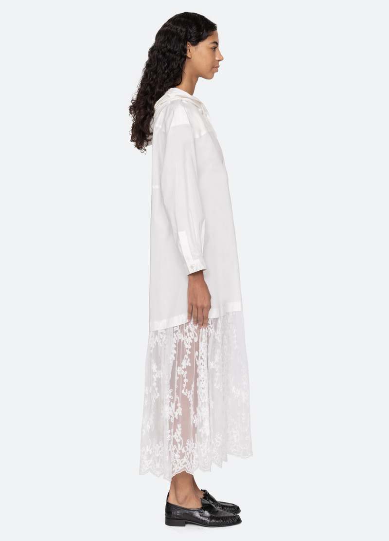 Sea NY Marja Hoodie Dress - Pearl | Garmentory