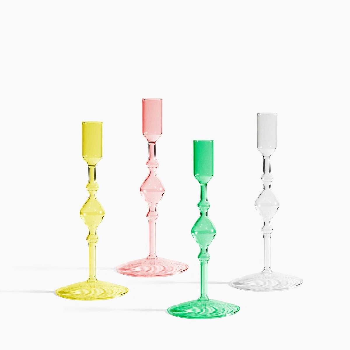 Poketo Glass Candlestick Holder - Yellow - Image 2 of 8