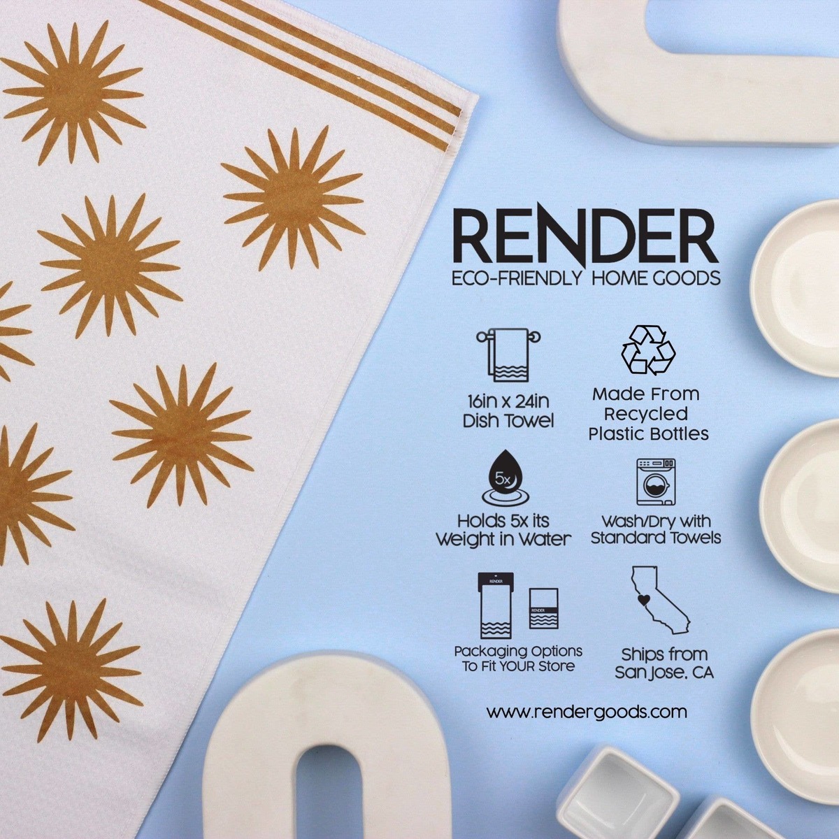 Render Goods Render Goods Golden Hour Dish Towel | Garmentory