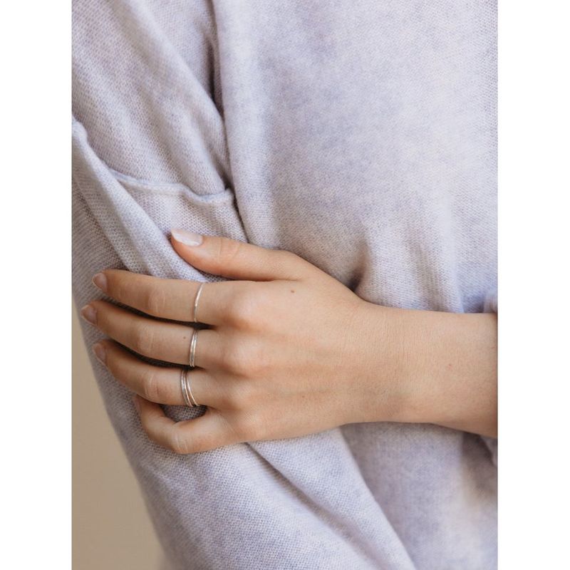 ABLE Hammered Stacking Ring - Silver