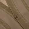 Nodiak 70s Herringbone Knit Trim Cardigan Jacket - Beige - Thumbnail 4