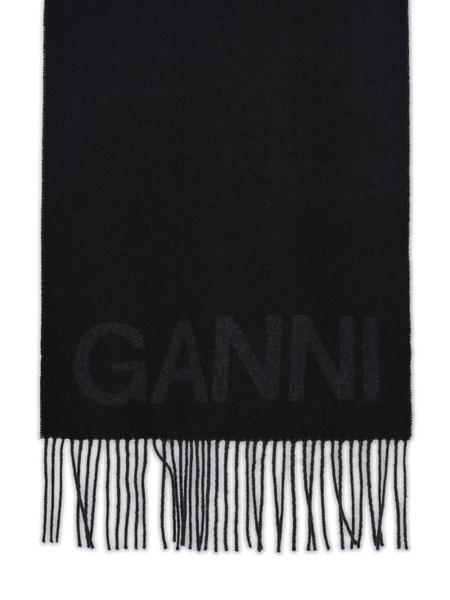 スカーフ Ganni Scarf With Ruffle Ganni Scarf With Ruffle - Black | Garmentory