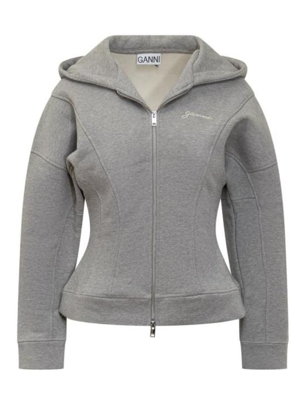 ジャケット GANNI Woman Jacket Grey T4358 252 GANNI Gray Flap Pocket Jacket | Garmentory