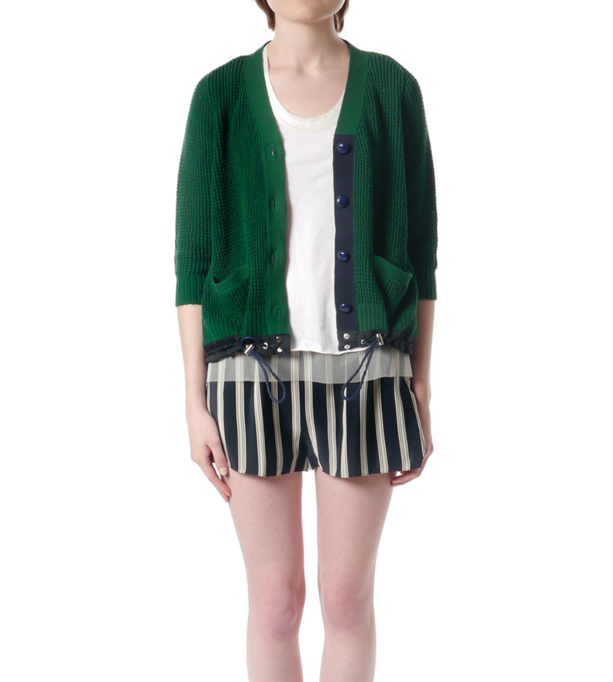 Sacai Luck Green Knit Cardigan | Garmentory