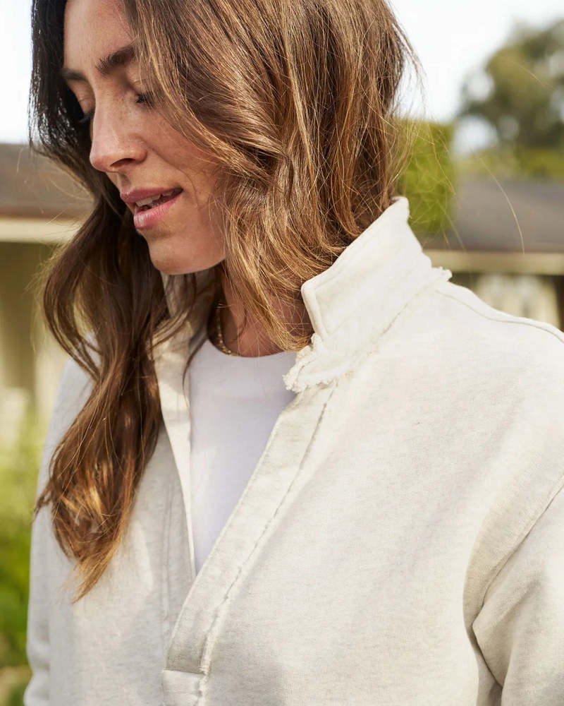 Frank & Eileen Patrick Popover Henley - Light Heather Gray Melange