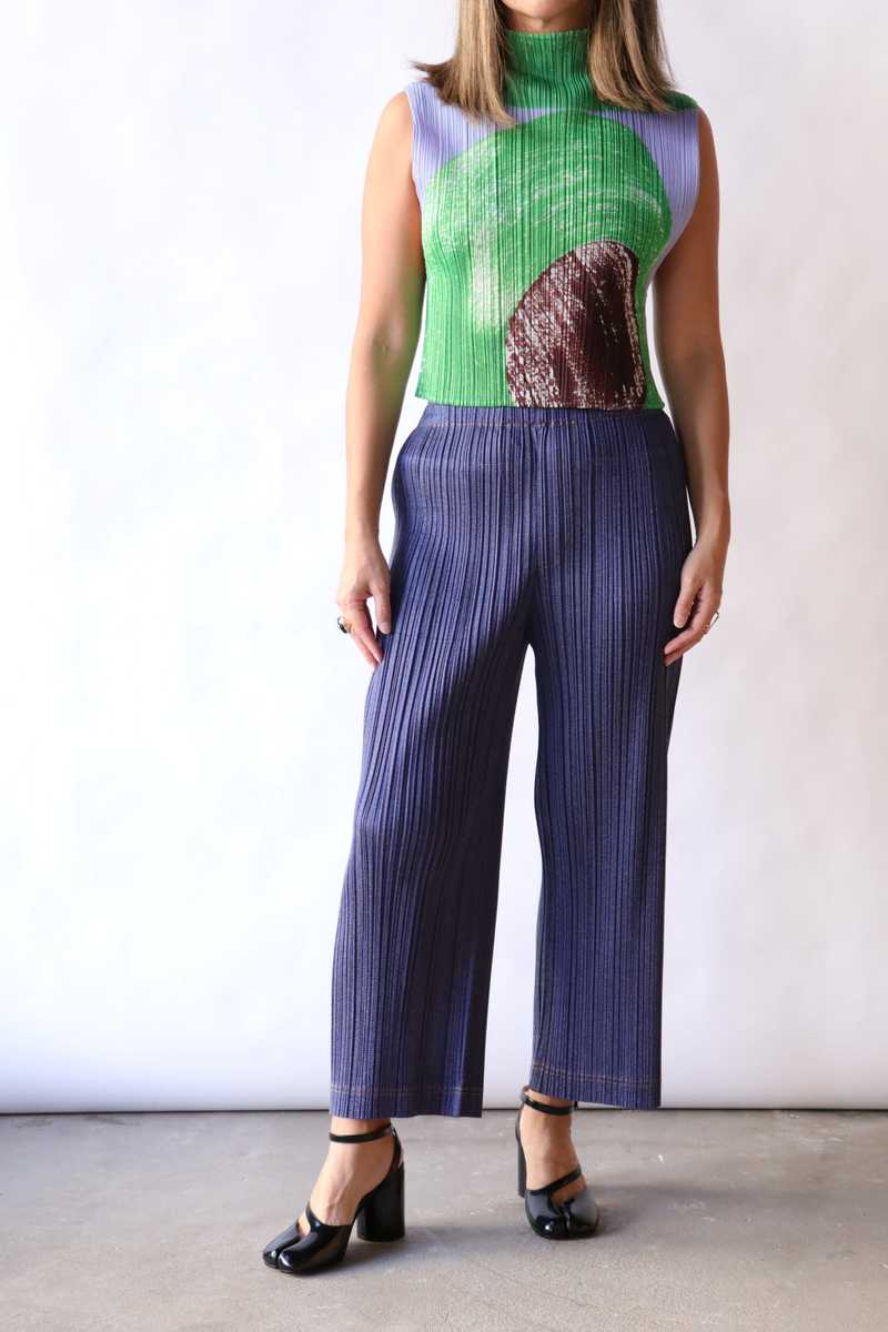 Issey Miyake Pleats Please Cotton Denim - Blue | Garmentory