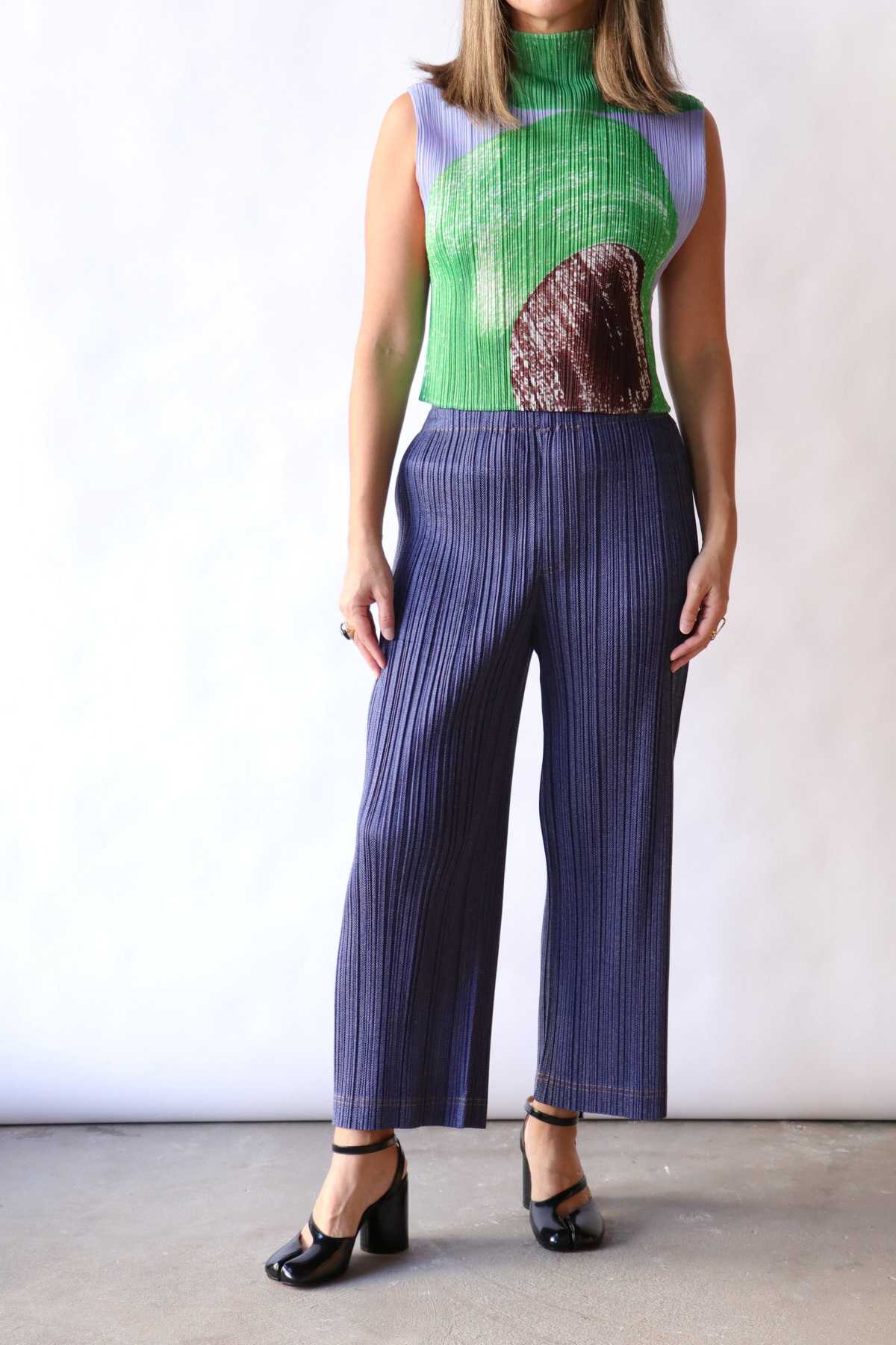 Issey Miyake Pleats Please Cotton Denim - Blue | Garmentory