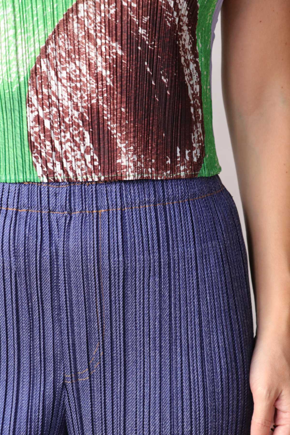 Issey Miyake Pleats Please Cotton Denim - Blue | Garmentory