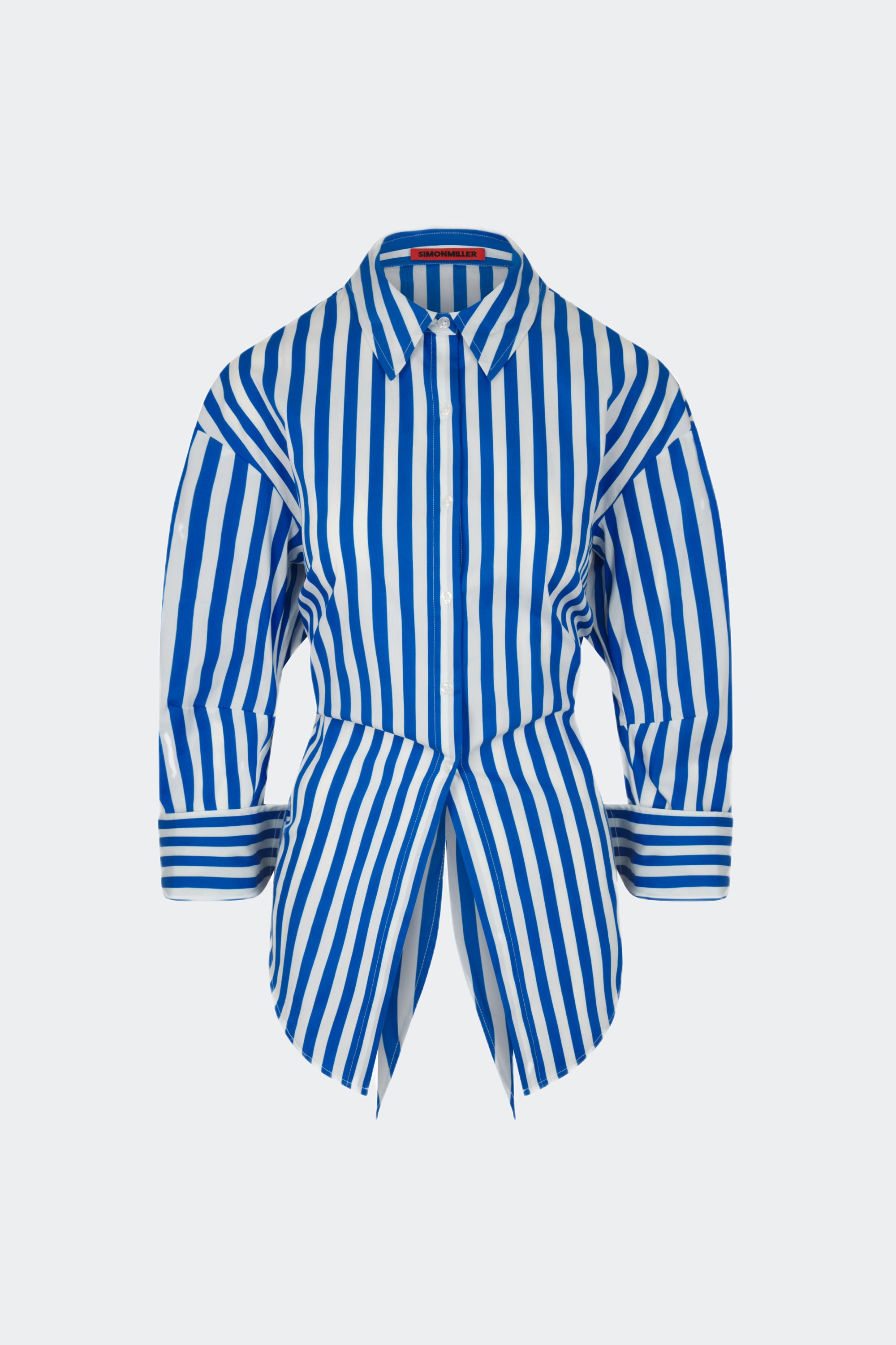 Simon Miller Loch Striped Poplin Button Up - Blue Stripe | Garmentory