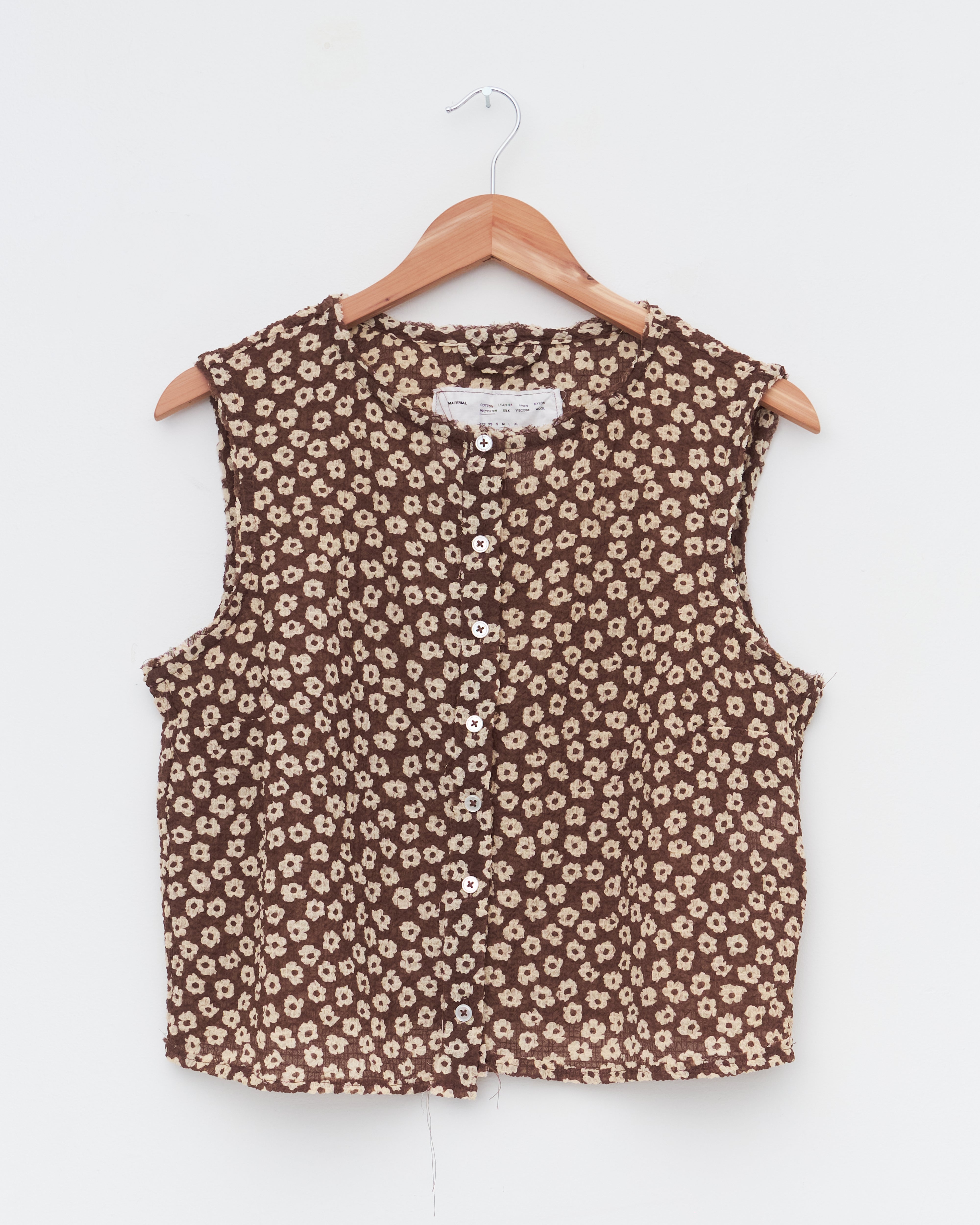 Camiel Fortgens Square Top - Brown/White Flower | Garmentory