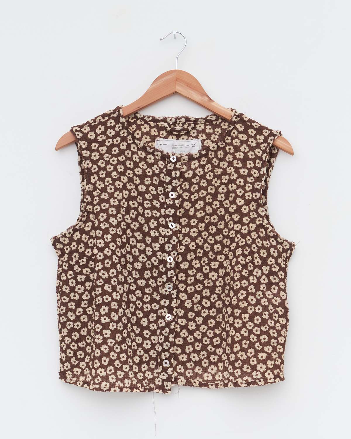 Camiel Fortgens Square Top - Brown/White Flower | Garmentory
