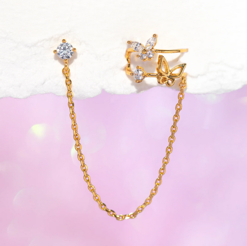 Girls Crew Jewelry Enchanted Wings Ear Cuff + Stud