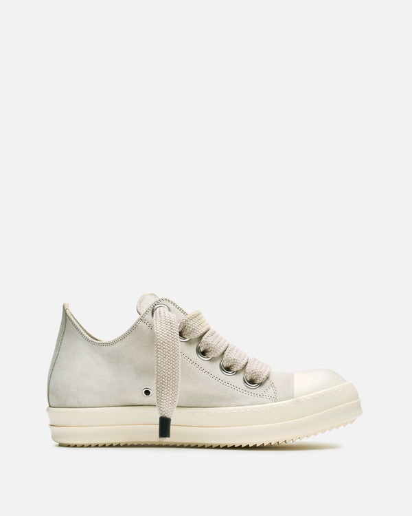 Rick Owens Jumbo Lace Low Sneaks - Dinge/Milk | Garmentory