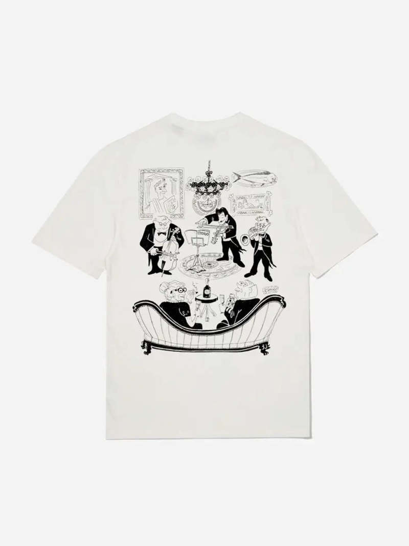 Tシャツ・カットソー EDMMOND STUDIOS MUSIC HALL T-SHIRT Edmmond Studios Music Hall T-Shirt - Off White | Garmentory