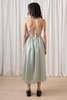 Ali Golden Tie Back Midi Dress - Sage - Thumbnail 7