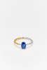 Yvonne Leon Bague Solitaire Saphir Bleu Ring - Ors Blanc et Jaune - Thumbnail 1