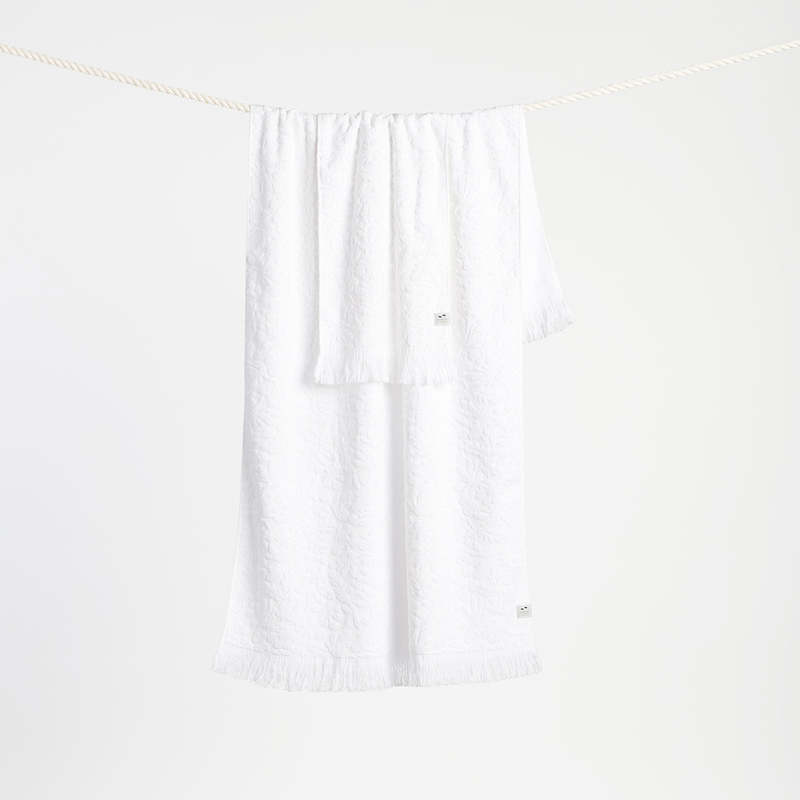 Slowtide Rouen Hand Towel - Off White/Sienna