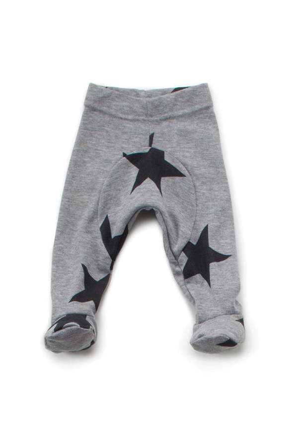 Nununu Star Baggy Footies - Heather Grey