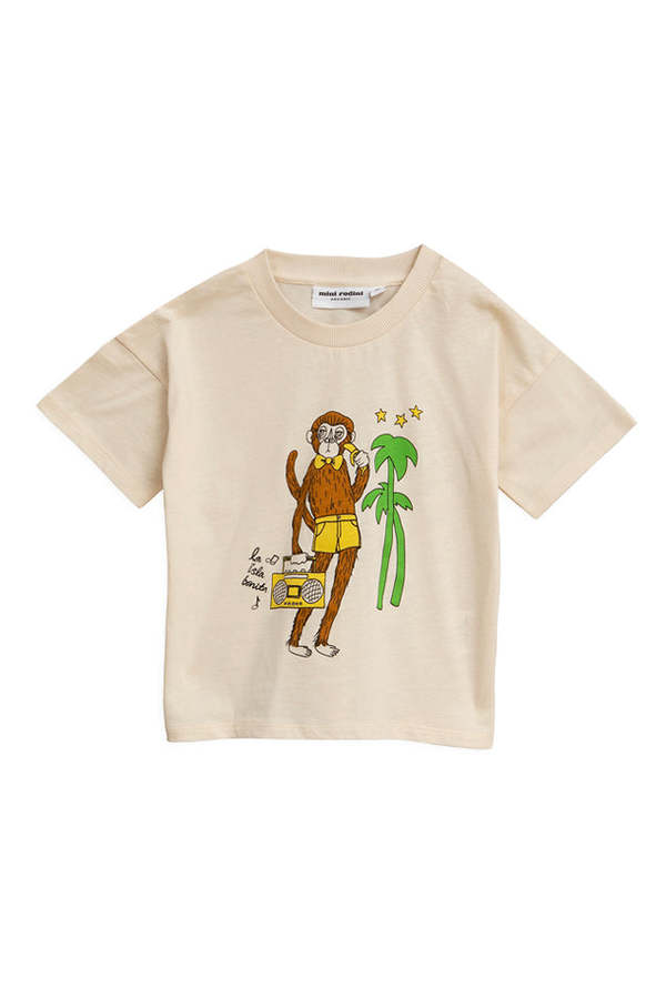 Mini Rodini Cool Monkey Tee - Off White