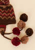 FAIRE Pom Poms Hat - Brown - Thumbnail 2