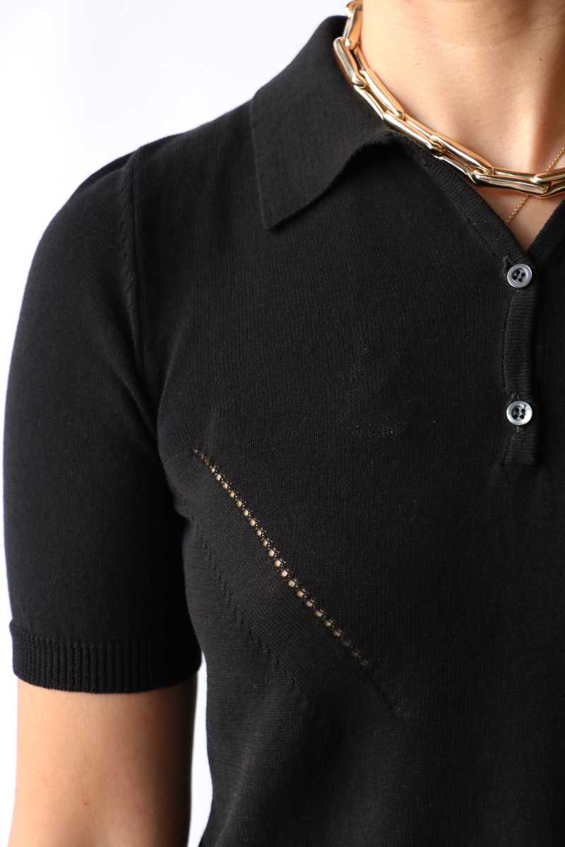 Hache Mini Polo Sweater - Black Hache Mini Polo Sweater - Black