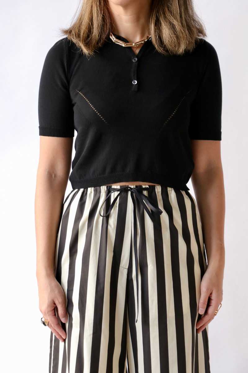 Hache Mini Polo Sweater - Black Hache Mini Polo Sweater - Black