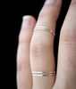 Hannah Naomi Hammered Thin Stacking Ring - Silver - Thumbnail 3