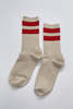 Le Bon Shoppe Her Varsity Socks - Cream/Red - Thumbnail 1