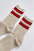 Le Bon Shoppe Her Varsity Socks - Cream/Red - Thumbnail 2